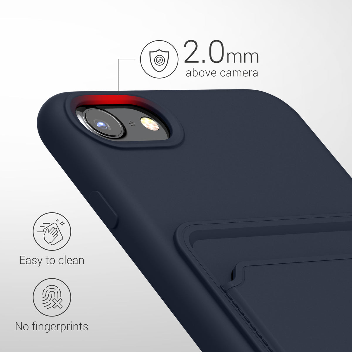 kwmobile Phone Case Compatible with Apple iPhone SE (2022) / iPhone SE (2020) / iPhone 8 / iPhone 7 Case - Phone Cover with Card Slot