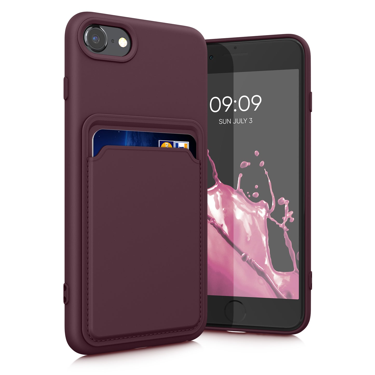 kwmobile Phone Case Compatible with Apple iPhone SE (2022) / iPhone SE (2020) / iPhone 8 / iPhone 7 Case - Phone Cover with Card Slot