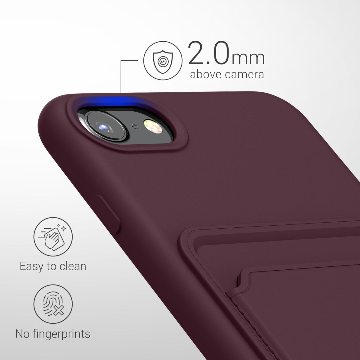 kwmobile Phone Case Compatible with Apple iPhone SE (2022) / iPhone SE (2020) / iPhone 8 / iPhone 7 Case - Phone Cover with Card Slot