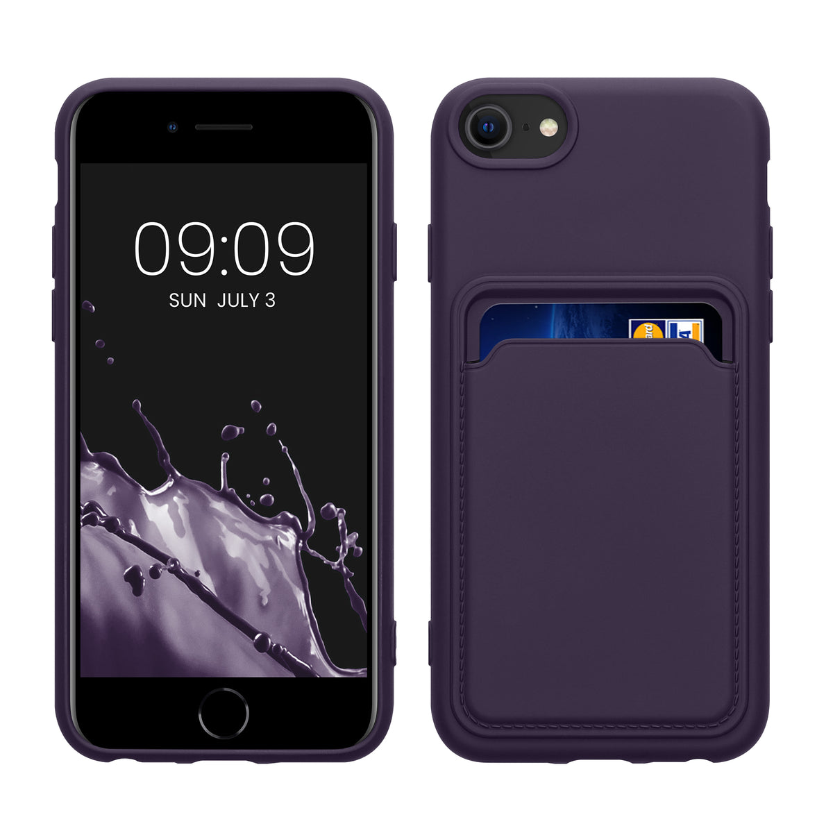 kwmobile Phone Case Compatible with Apple iPhone SE (2022) / iPhone SE (2020) / iPhone 8 / iPhone 7 Case - Phone Cover with Card Slot