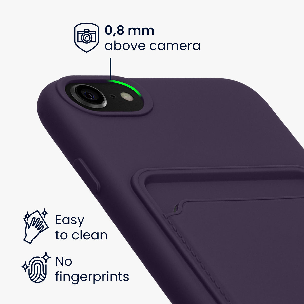 kwmobile Phone Case Compatible with Apple iPhone SE (2022) / iPhone SE (2020) / iPhone 8 / iPhone 7 Case - Phone Cover with Card Slot