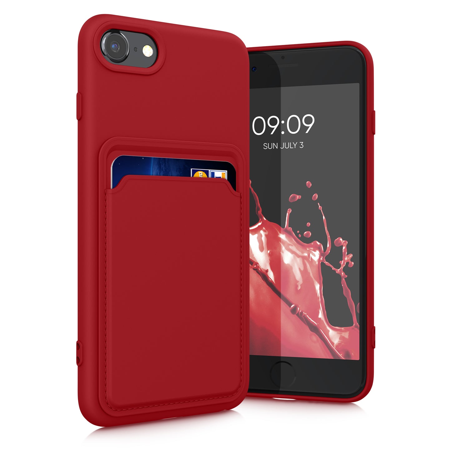 kwmobile Phone Case Compatible with Apple iPhone SE (2022) / iPhone SE (2020) / iPhone 8 / iPhone 7 Case - Phone Cover with Card Slot