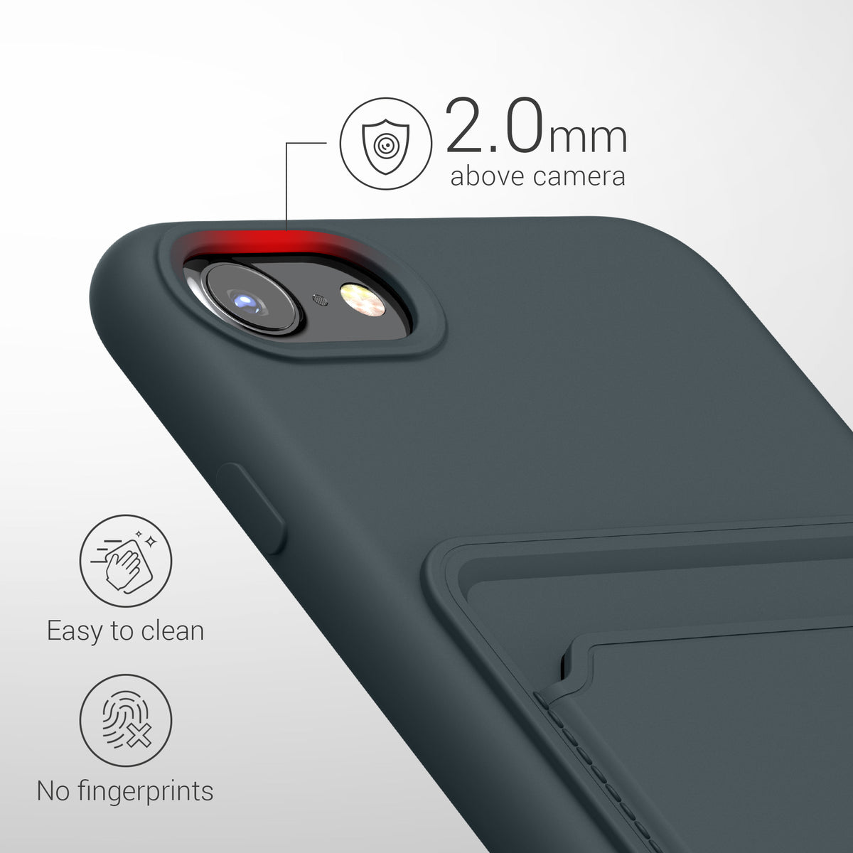 kwmobile Phone Case Compatible with Apple iPhone SE (2022) / iPhone SE (2020) / iPhone 8 / iPhone 7 Case - Phone Cover with Card Slot