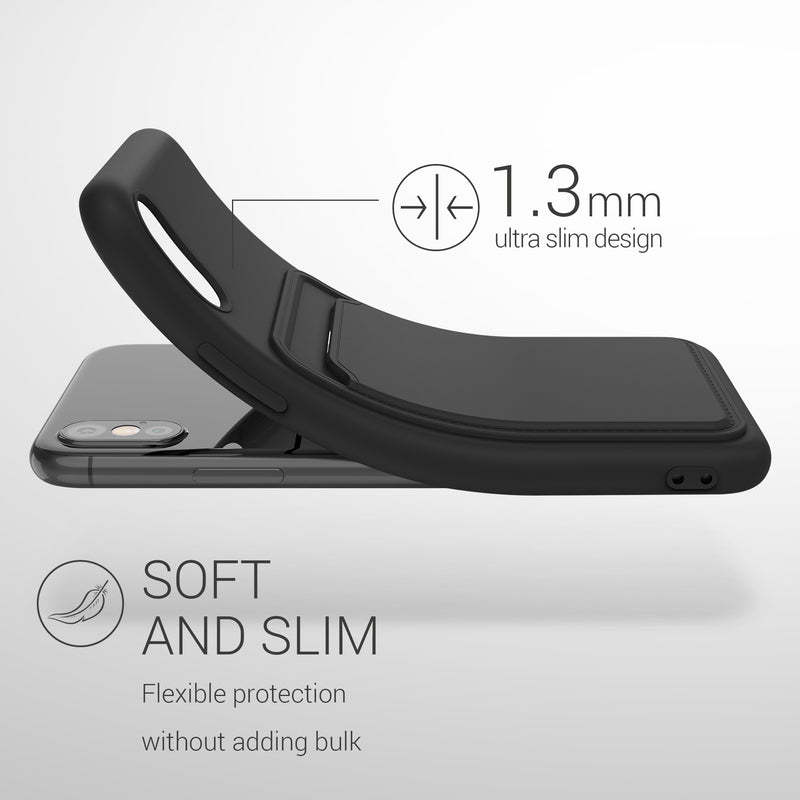 kwmobile Phone Case Compatible with Apple iPhone X Case - Cell Phone Cover with Card Slot