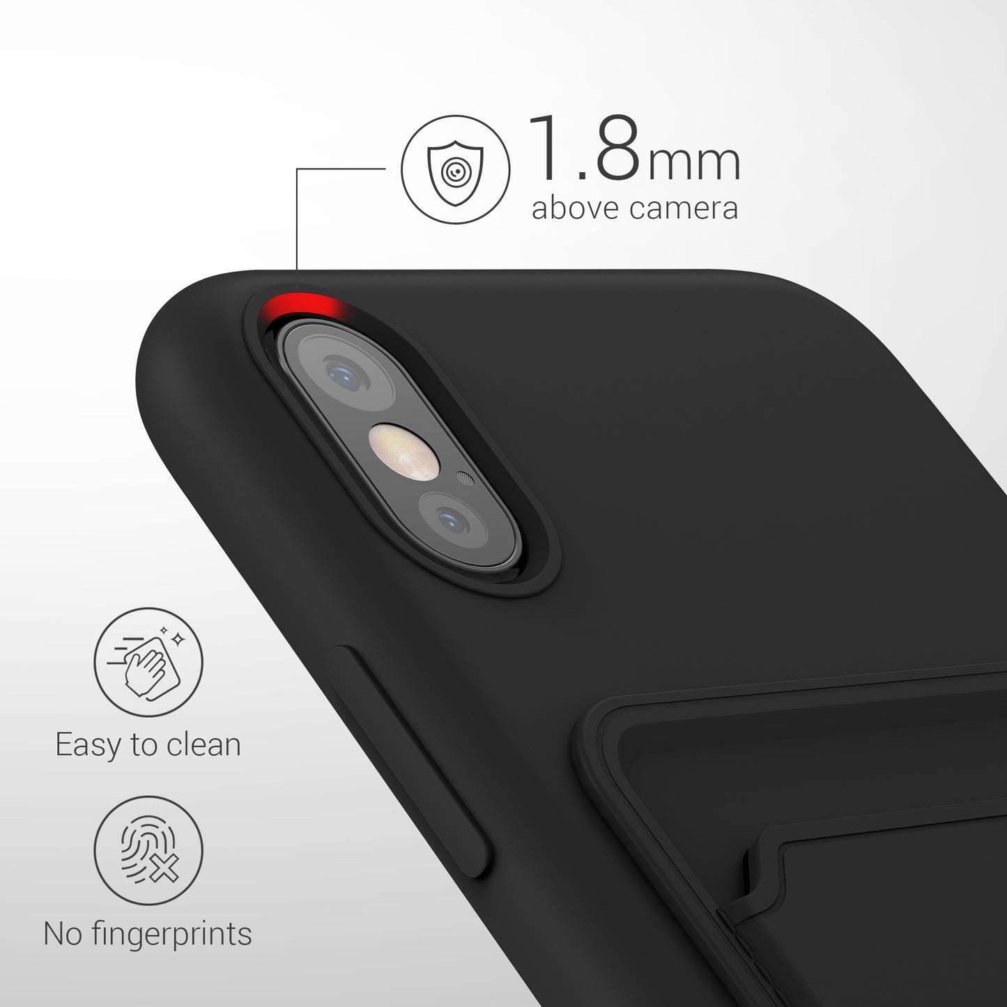 kwmobile Phone Case Compatible with Apple iPhone X Case - Cell Phone Cover with Card Slot