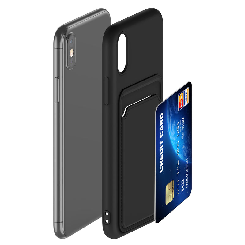 kwmobile Phone Case Compatible with Apple iPhone X Case - Cell Phone Cover with Card Slot