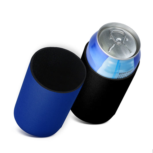 kwmobile 2x 330ml / 355ml Dose Dosenkühler - für Bierdosen und andere Getränkedosen - 6,5 x 10 cm - Schwarz Blau Schwarz  [dsg03]