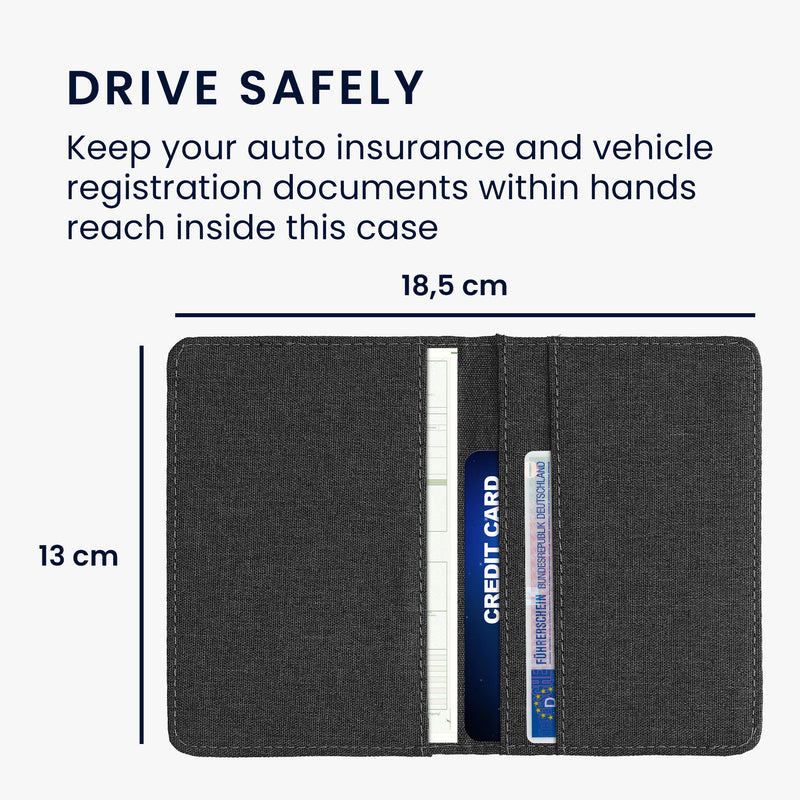 kwmobile Car Registration Holder with Card Slots Pouch Case for Car Registration Certificate Driver's License