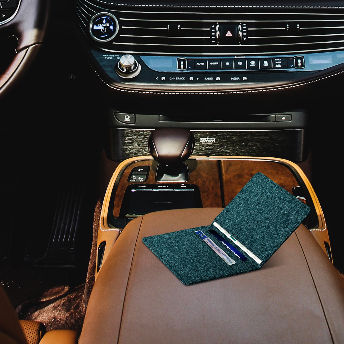 kwmobile Car Registration Holder with Card Slots Pouch Case for Car Registration Certificate Driver's License