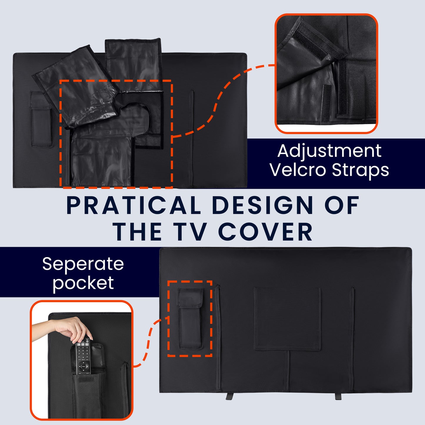 kwmobile 55’’ TV Outdoor TV Abdeckung - Fernseher Hülle Bildschirmschutz - Schutzhülle wetterfest - Hüllen
