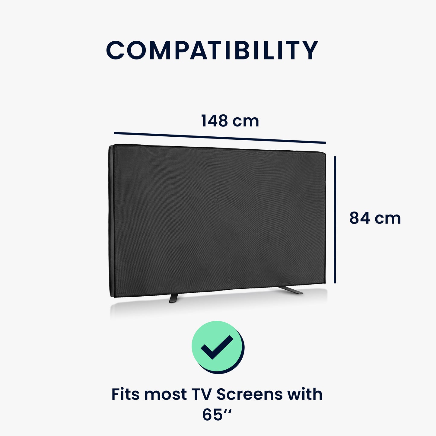 kwmobile 65’’ TV Outdoor TV Abdeckung - Fernseher Hülle Bildschirmschutz - Schutzhülle wetterfest - Schwarz - Hüllen