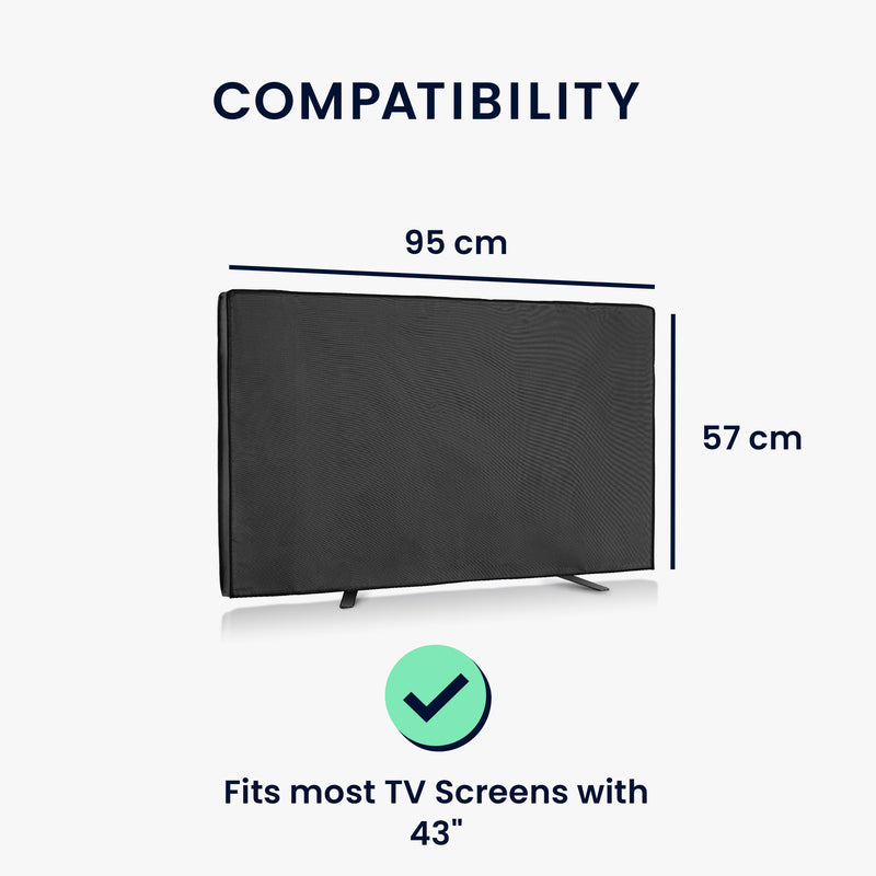kwmobile 43’’ TV Outdoor TV Abdeckung - Fernseher Hülle Bildschirmschutz - Schutzhülle wetterfest - Schwarz - Hüllen