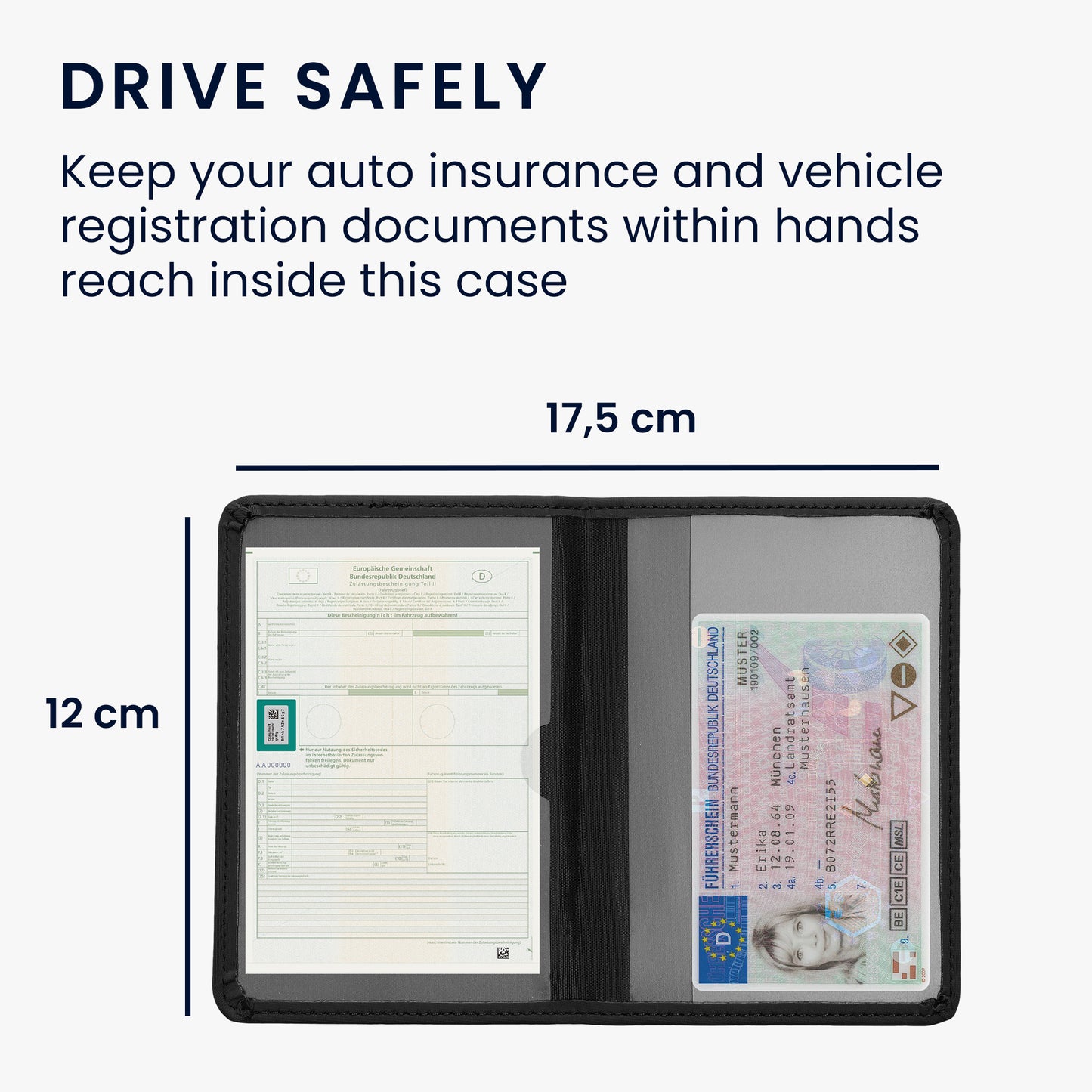 kwmobile Vehicle Registration Holder with Card Slots