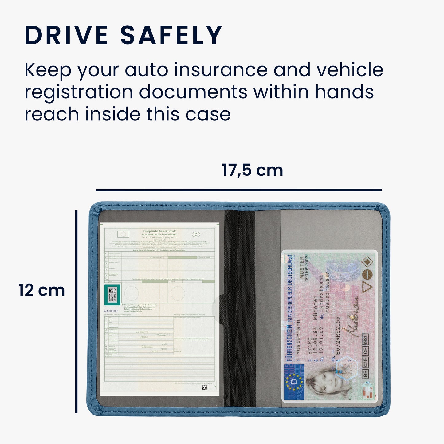 kwmobile Vehicle Registration Holder with Card Slots