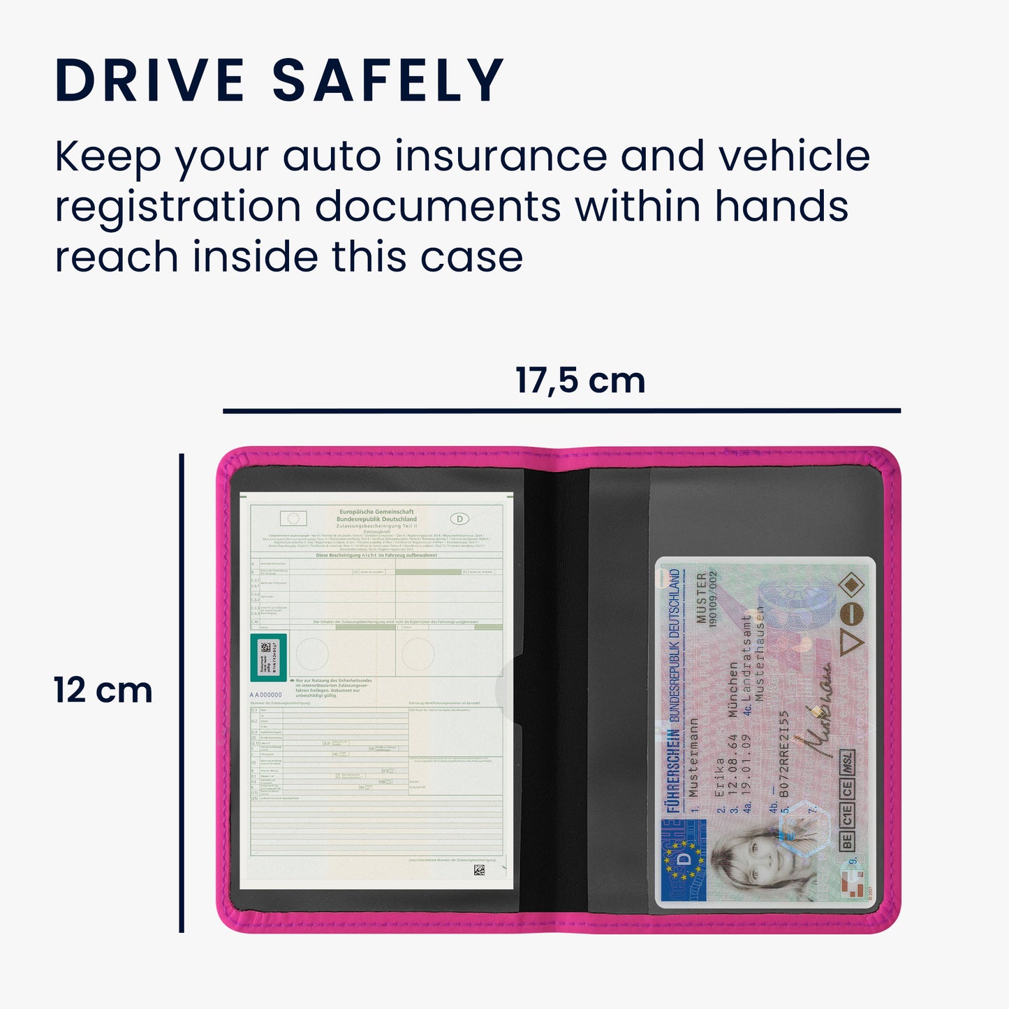 kwmobile Vehicle Registration Holder with Card Slots
