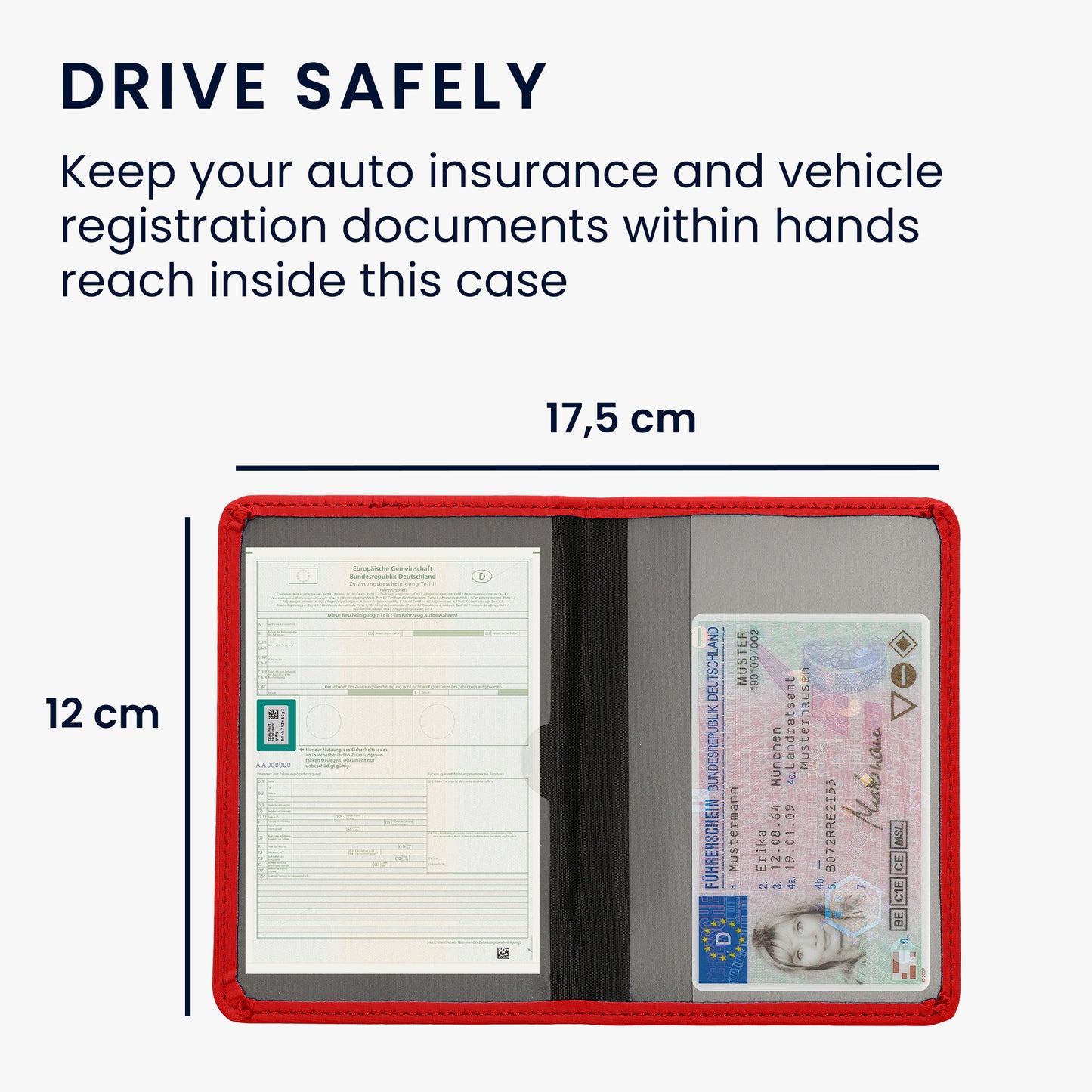 kwmobile Vehicle Registration Holder with Card Slots