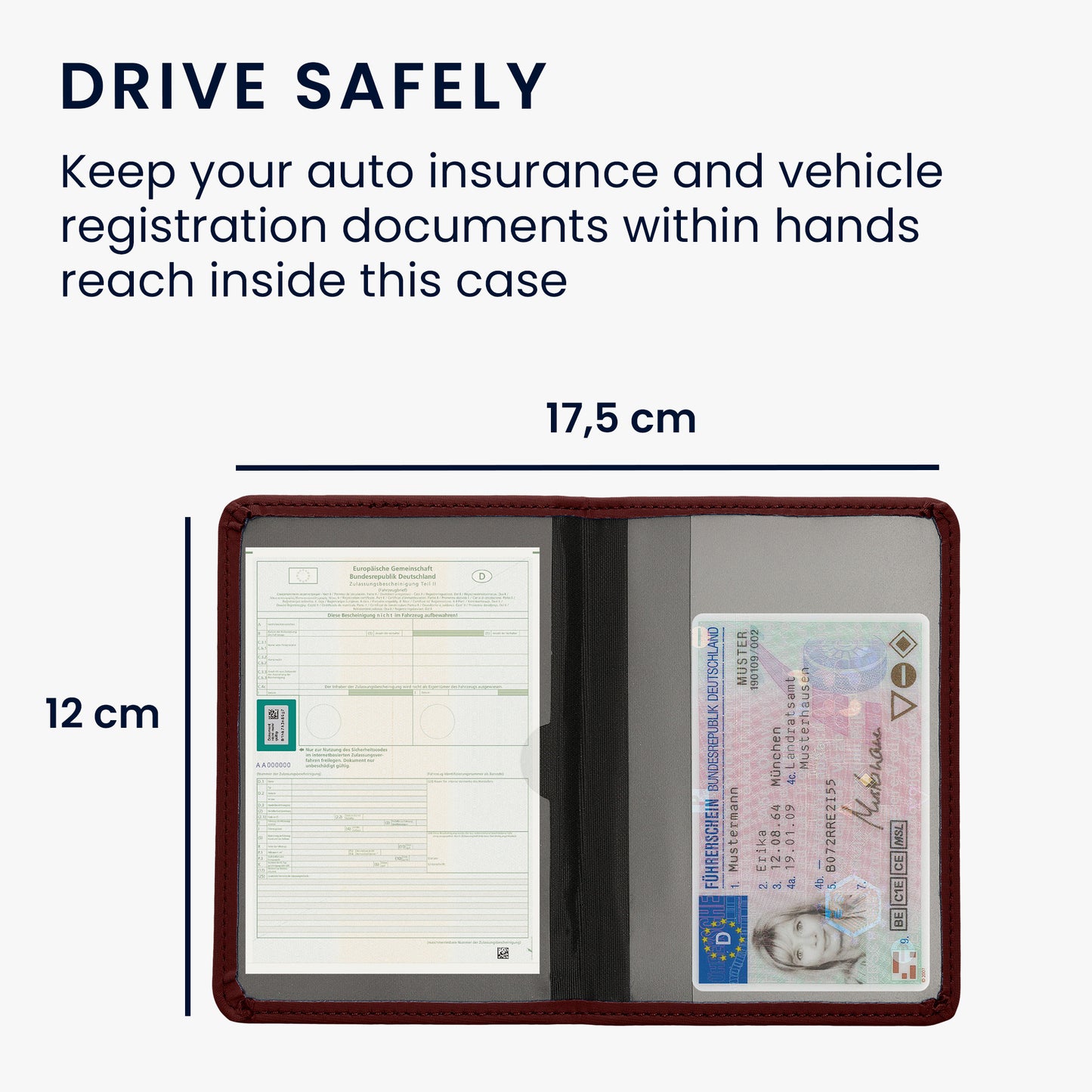 kwmobile Vehicle Registration Holder with Card Slots