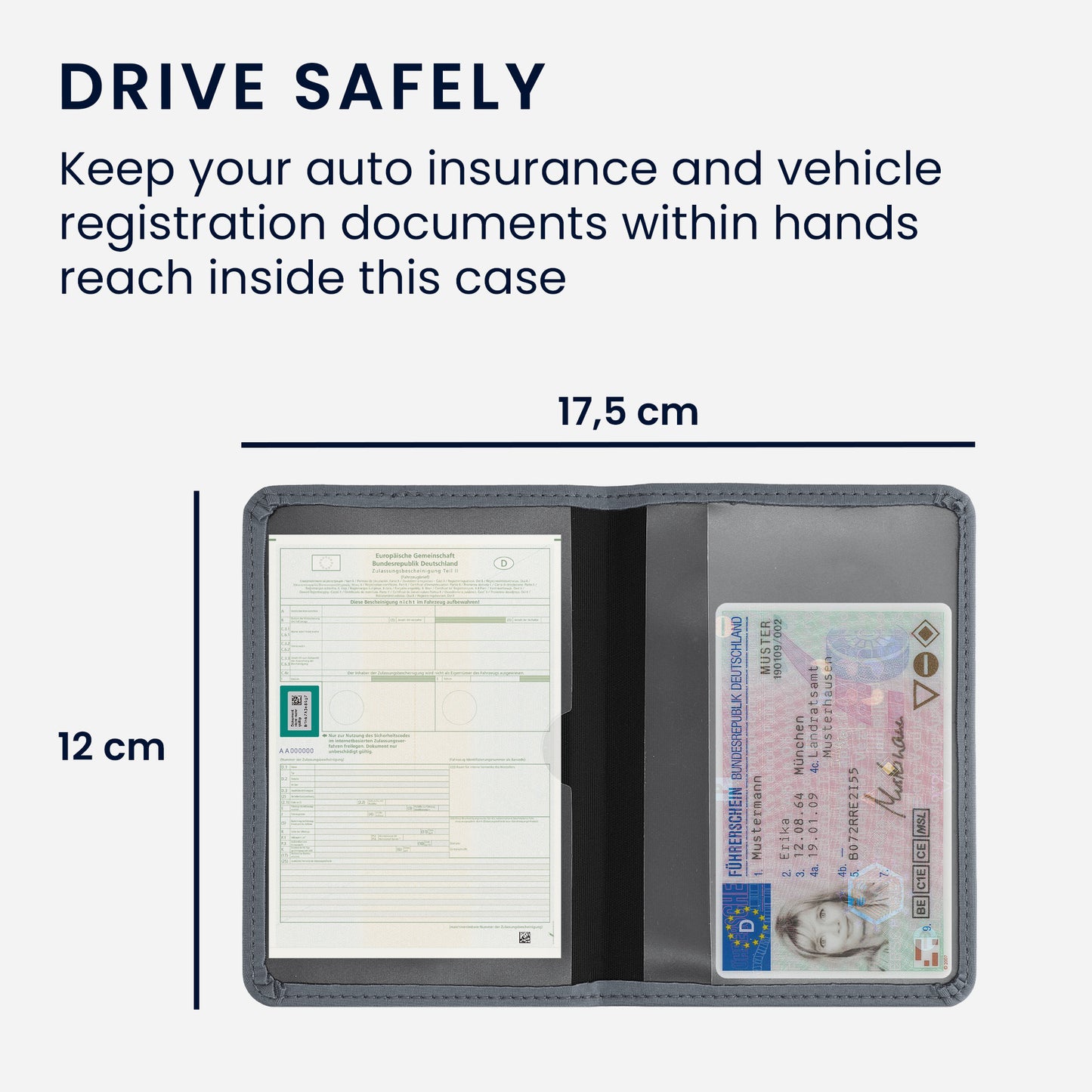 kwmobile Vehicle Registration Holder with Card Slots