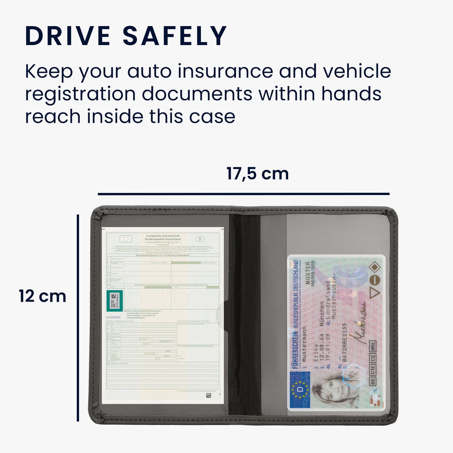 kwmobile Vehicle Registration Holder with Card Slots