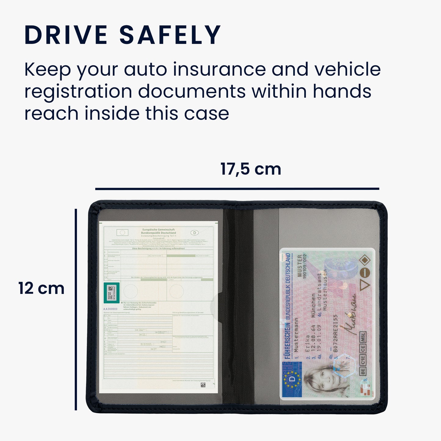 kwmobile Vehicle Registration Holder with Card Slots