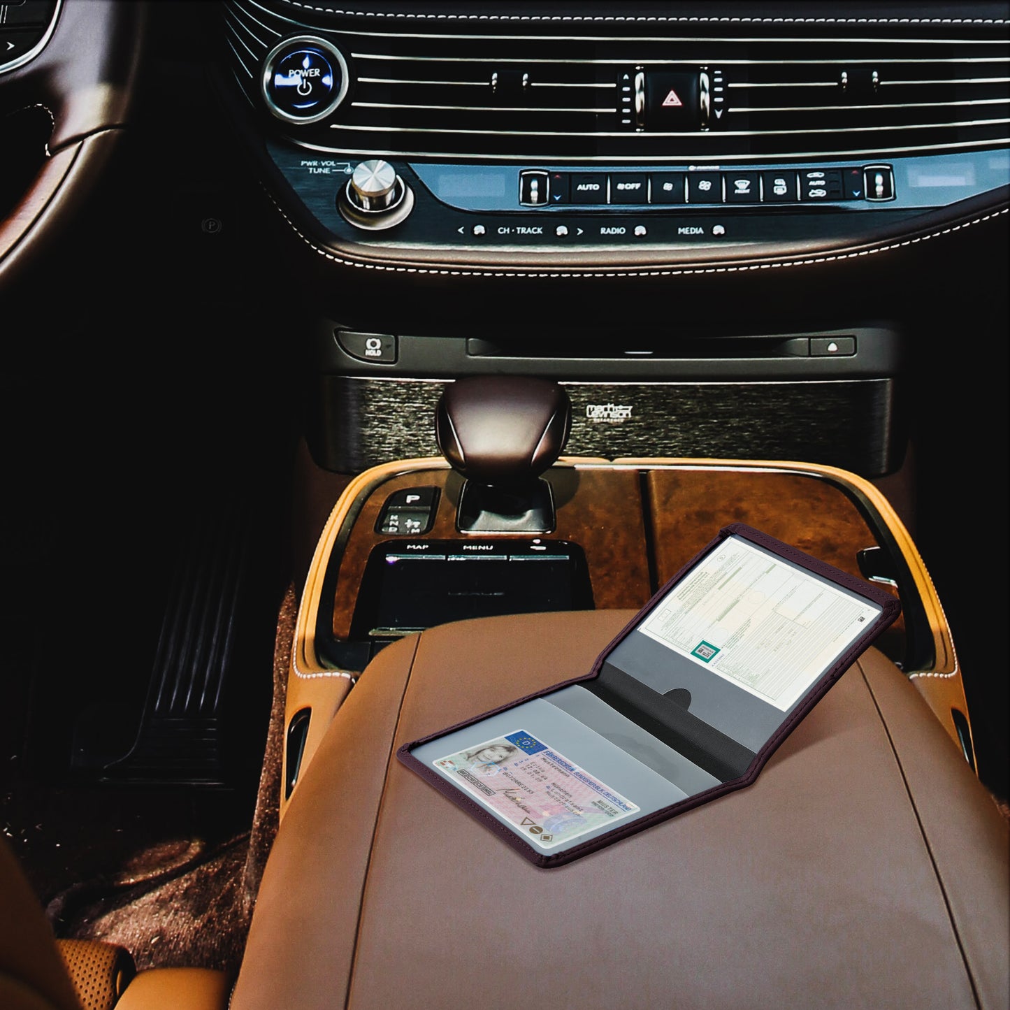 kwmobile Vehicle Registration Holder with Card Slots