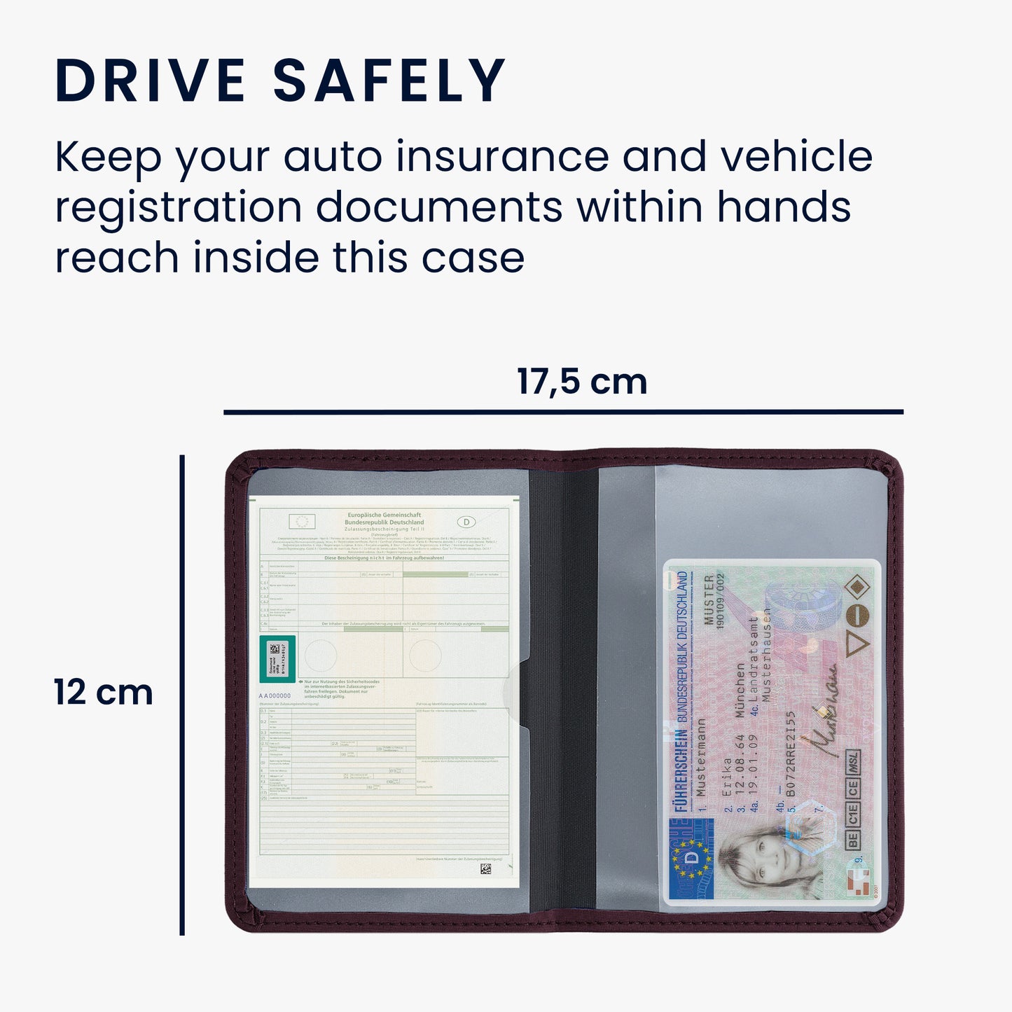 kwmobile Vehicle Registration Holder with Card Slots