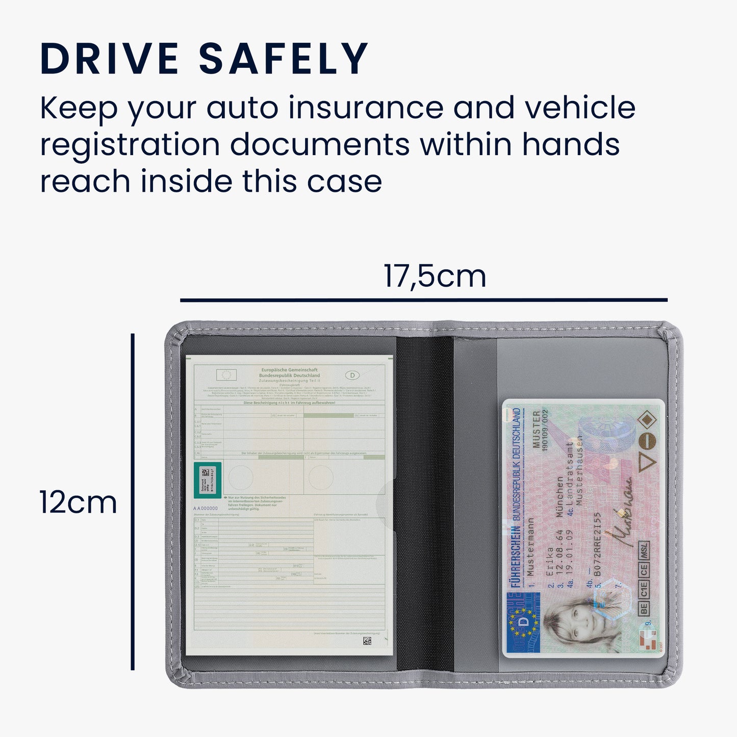 kwmobile Vehicle Registration Holder with Card Slots