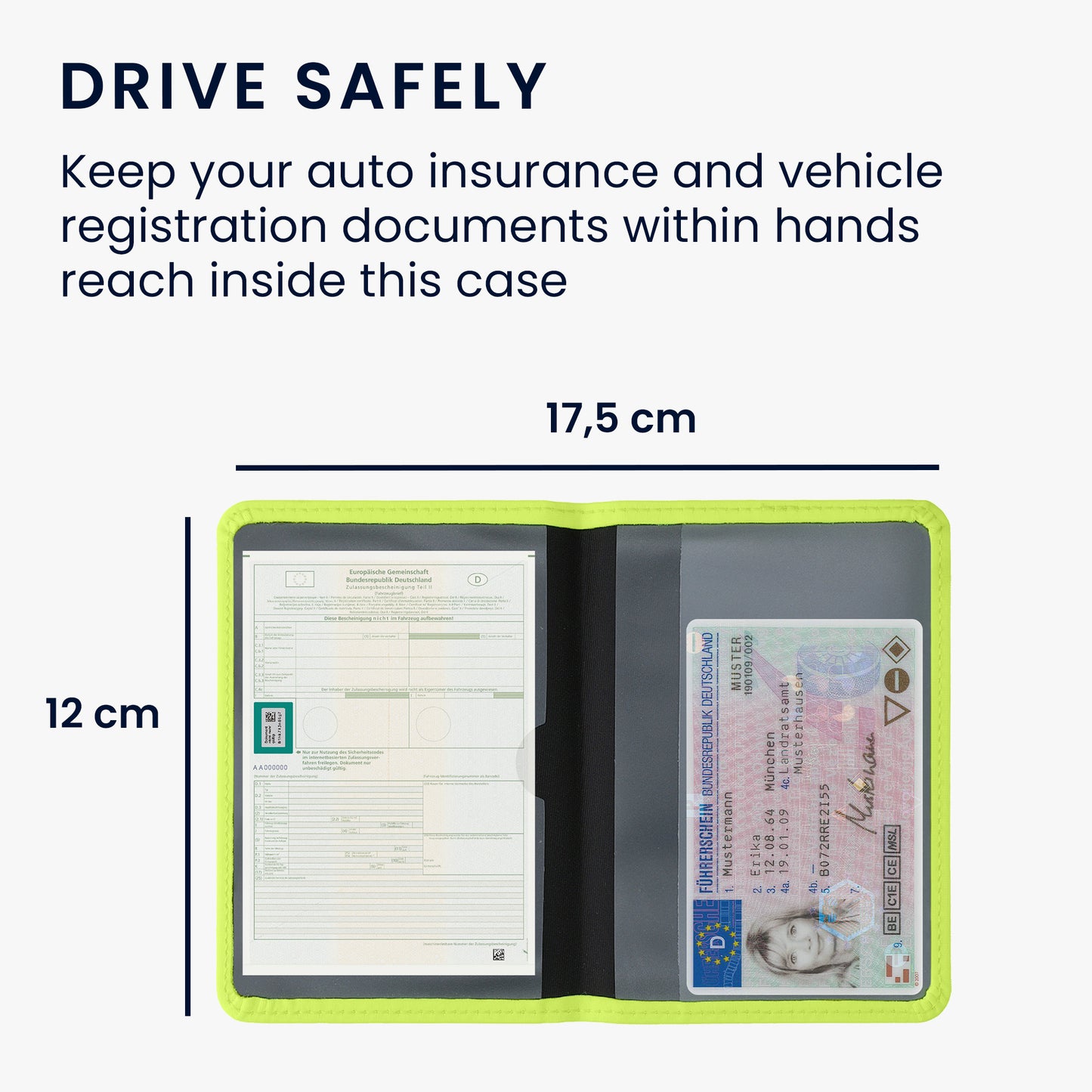 kwmobile Vehicle Registration Holder with Card Slots