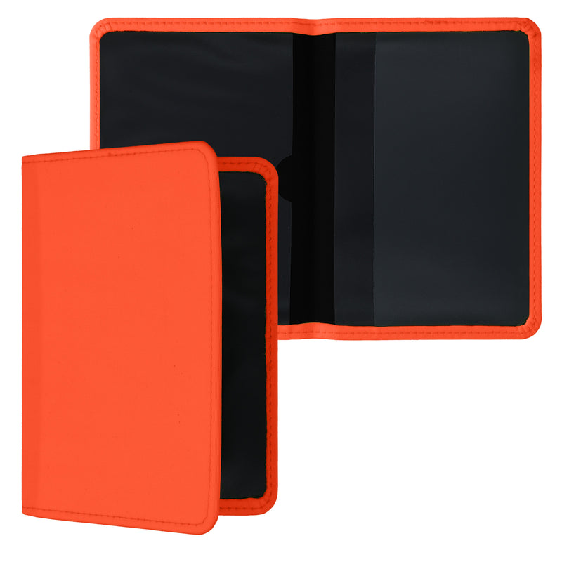 kwmobile Fahrzeugschein Hülle mit Kartenfächern - Neopren Hülle Fahrzeugschein Mappe - Tasche Etui für Kfz Zulassungsbescheinigung Führerschein Ausweis Kartenhüllen Neon Orange  