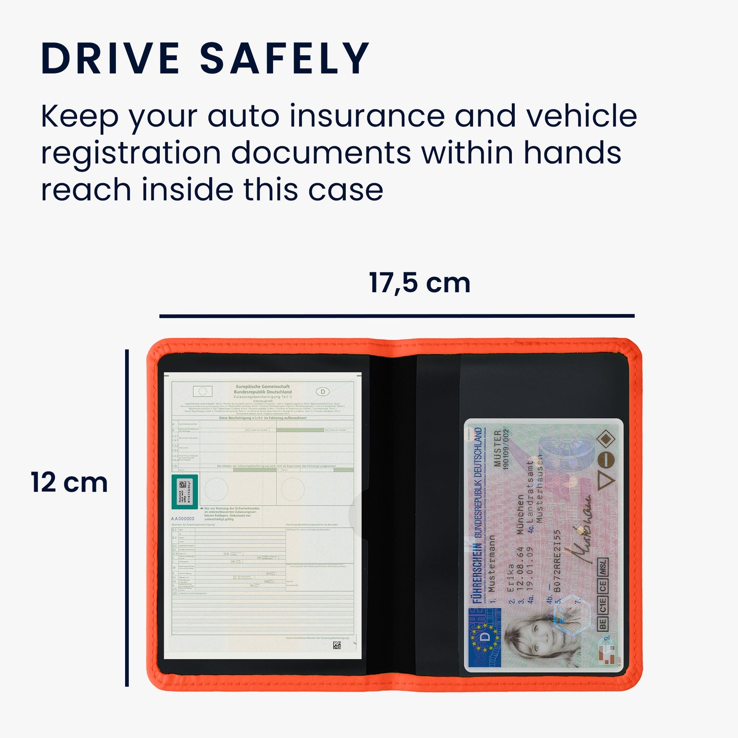 kwmobile Vehicle Registration Holder with Card Slots