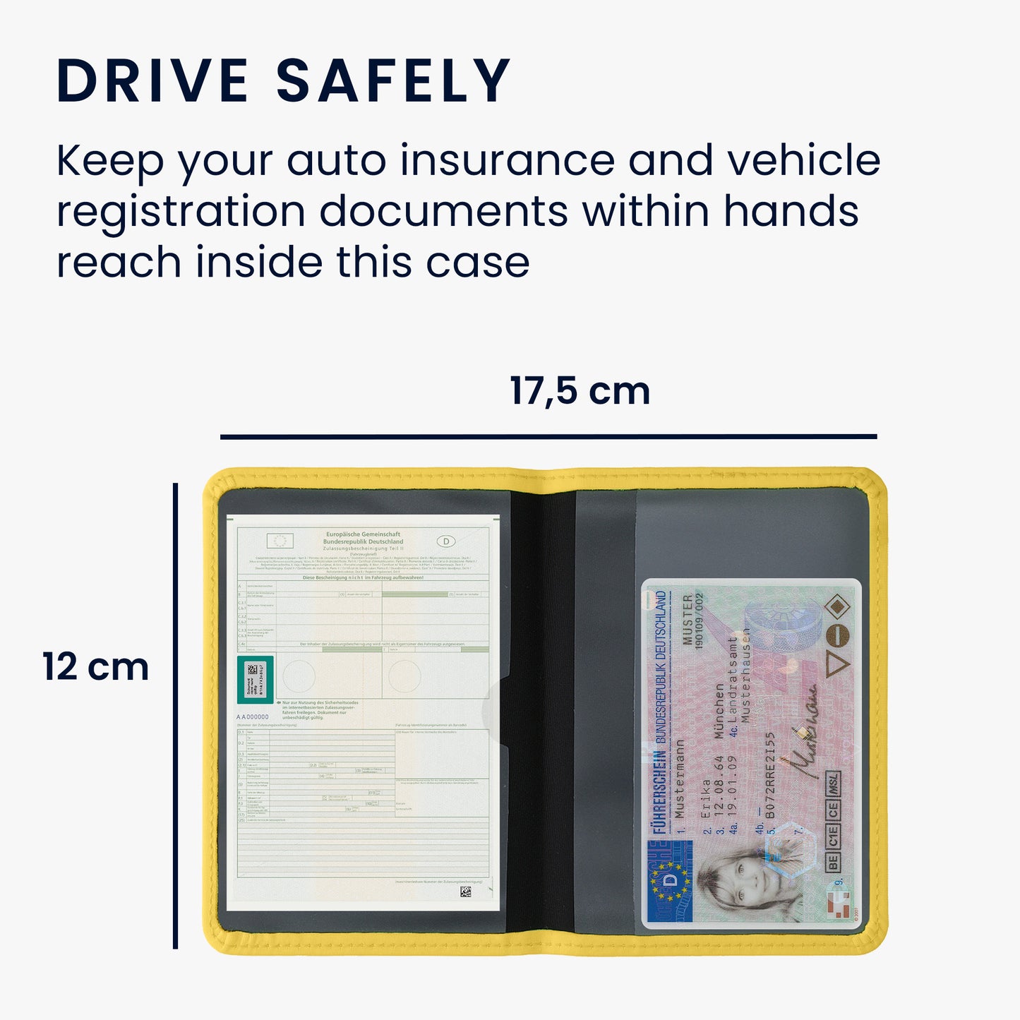 kwmobile Vehicle Registration Holder with Card Slots