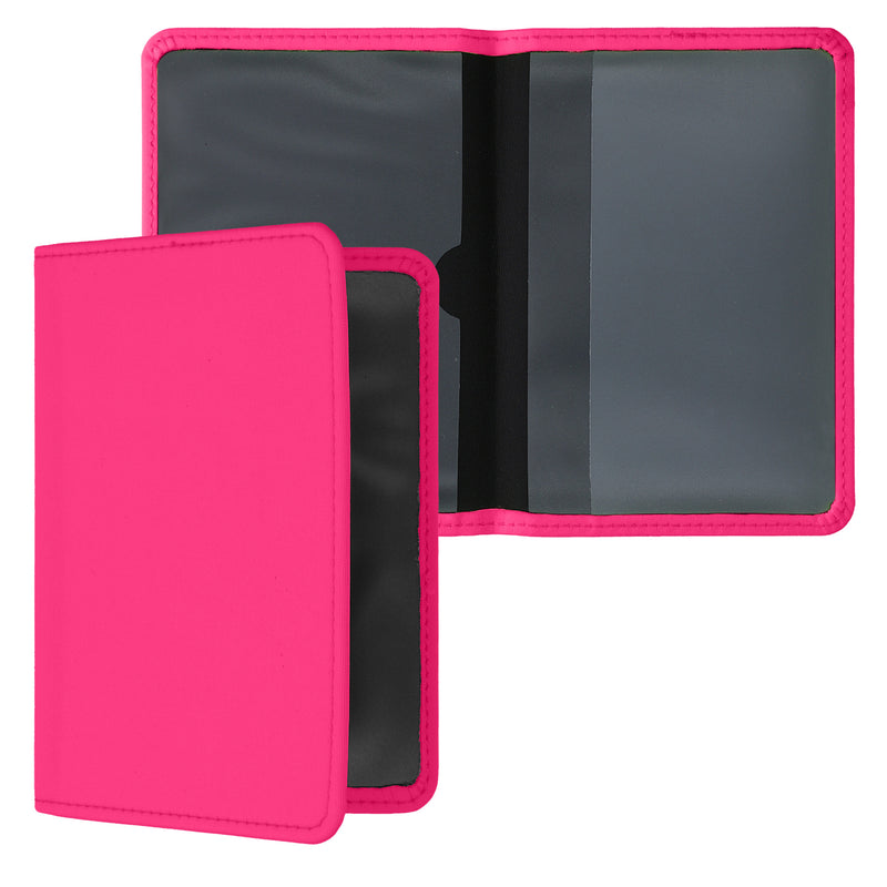 kwmobile Fahrzeugschein Hülle mit Kartenfächern - Neopren Hülle Fahrzeugschein Mappe - Tasche Etui für Kfz Zulassungsbescheinigung Führerschein Ausweis Kartenhüllen Neon Pink  