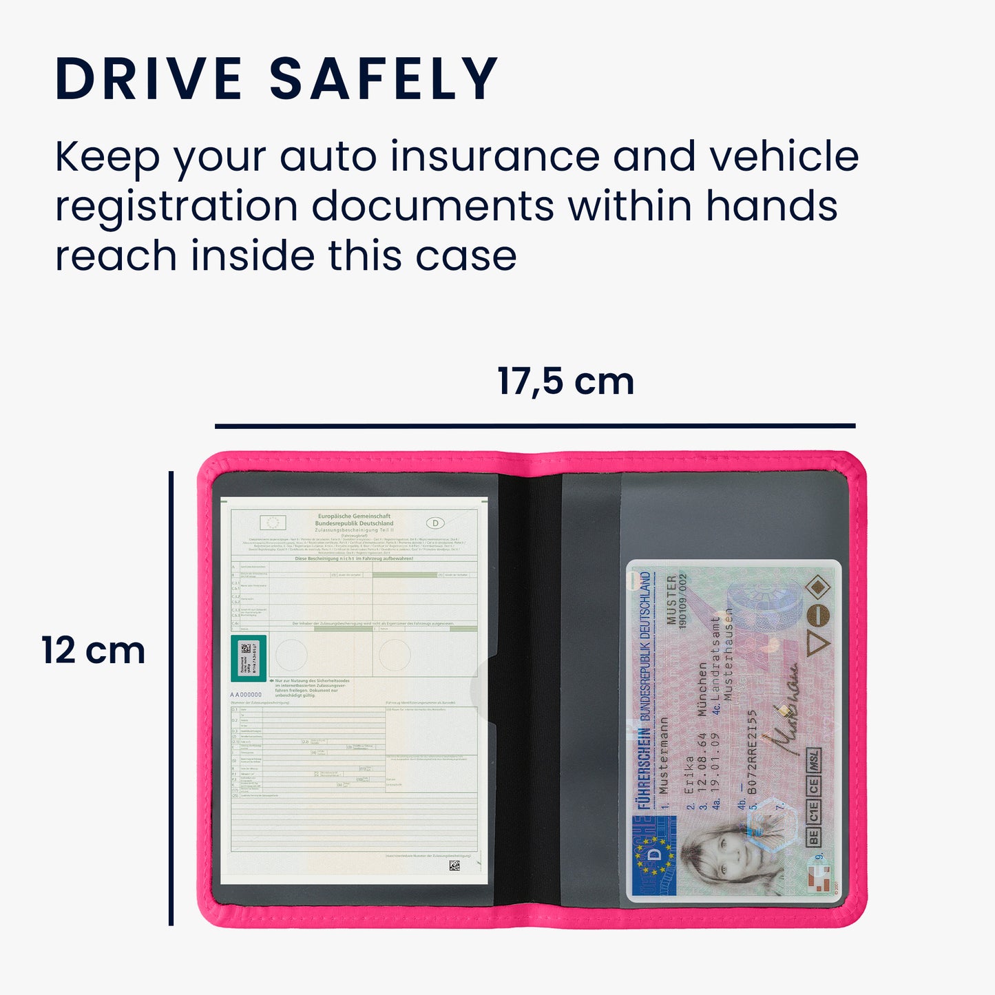 kwmobile Vehicle Registration Holder with Card Slots