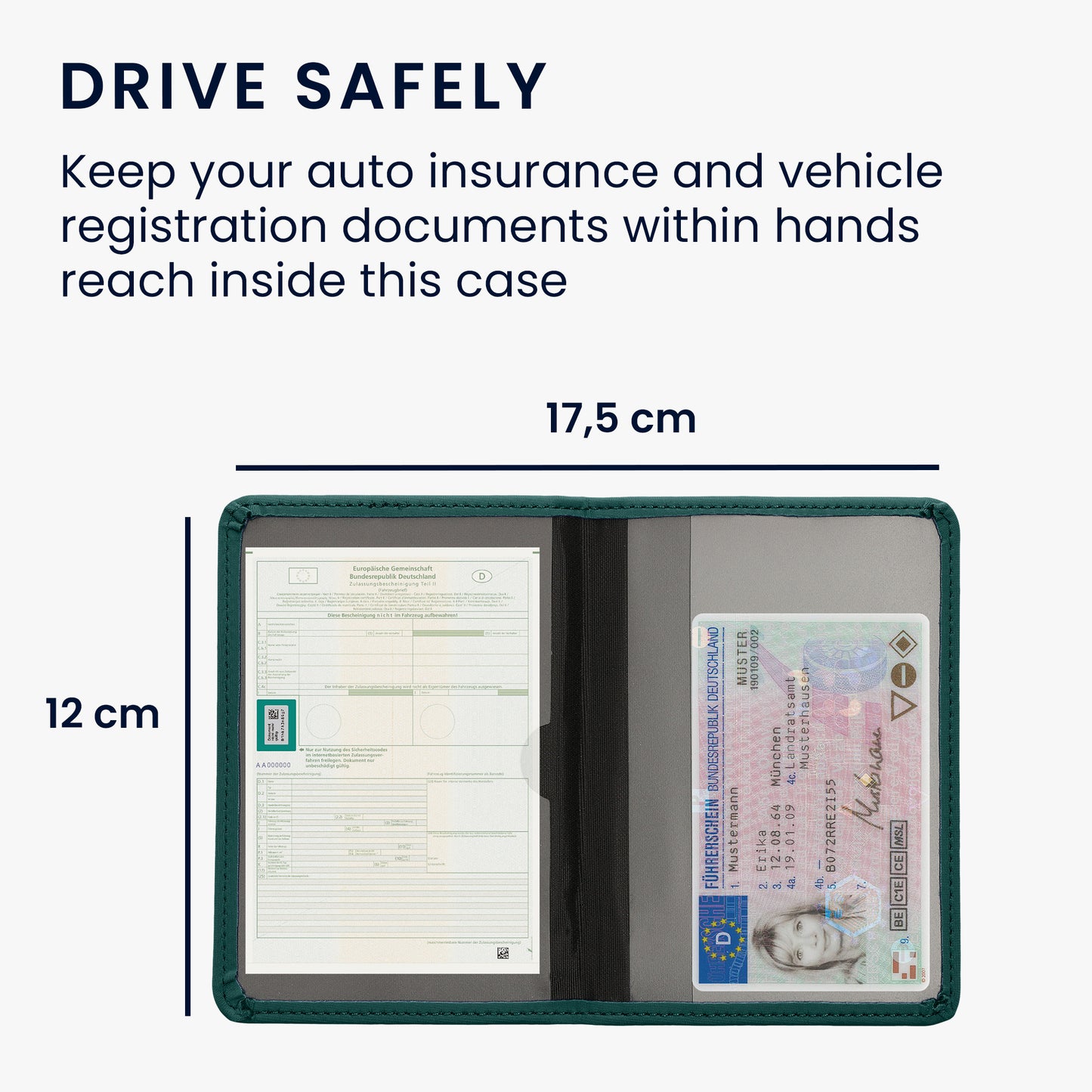 kwmobile Vehicle Registration Holder with Card Slots