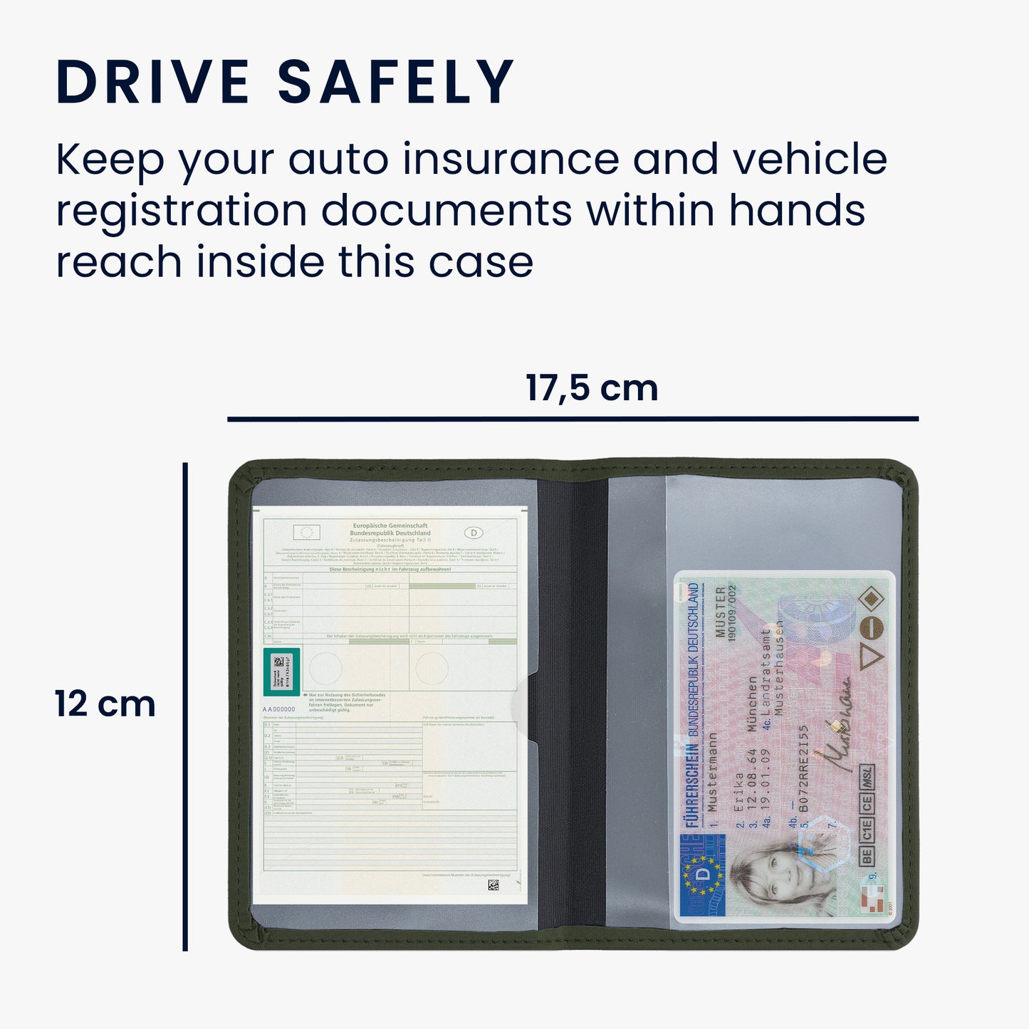 kwmobile Vehicle Registration Holder with Card Slots