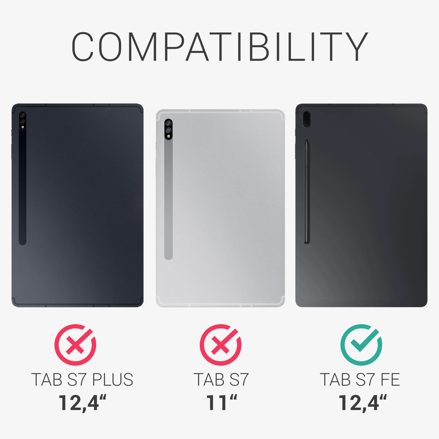 kwmobile Protective Case Compatible with Samsung Galaxy Tab S7 FE Tablet Cover Case