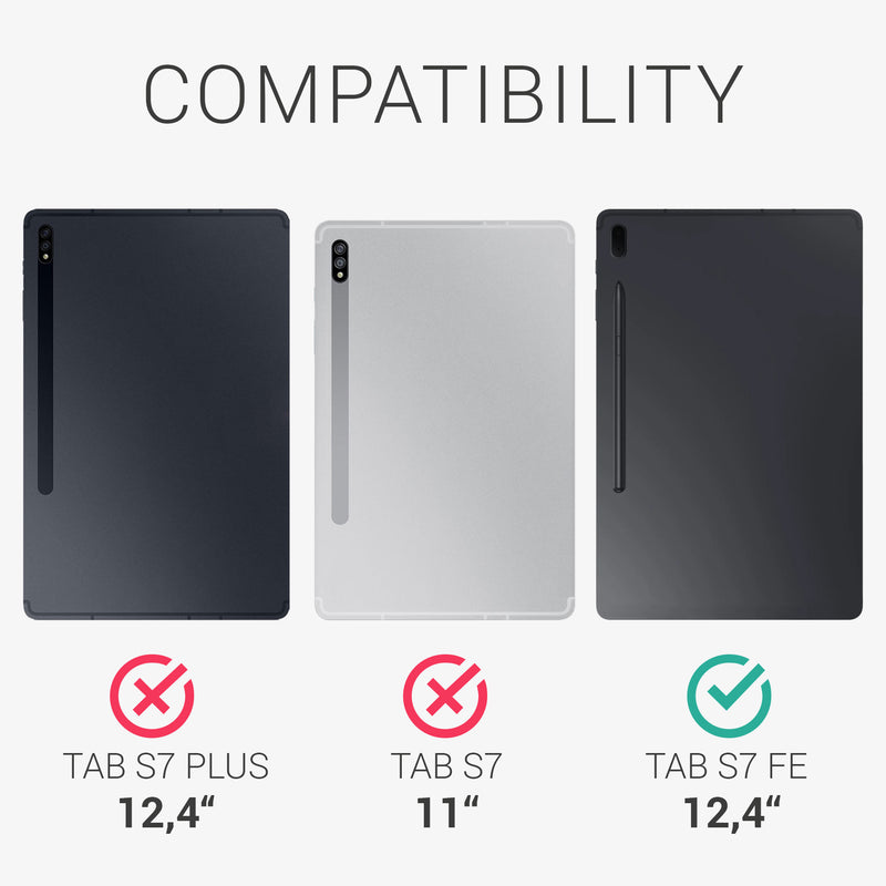 kwmobile Protective Case Compatible with Samsung Galaxy Tab S7 FE Tablet Cover Case