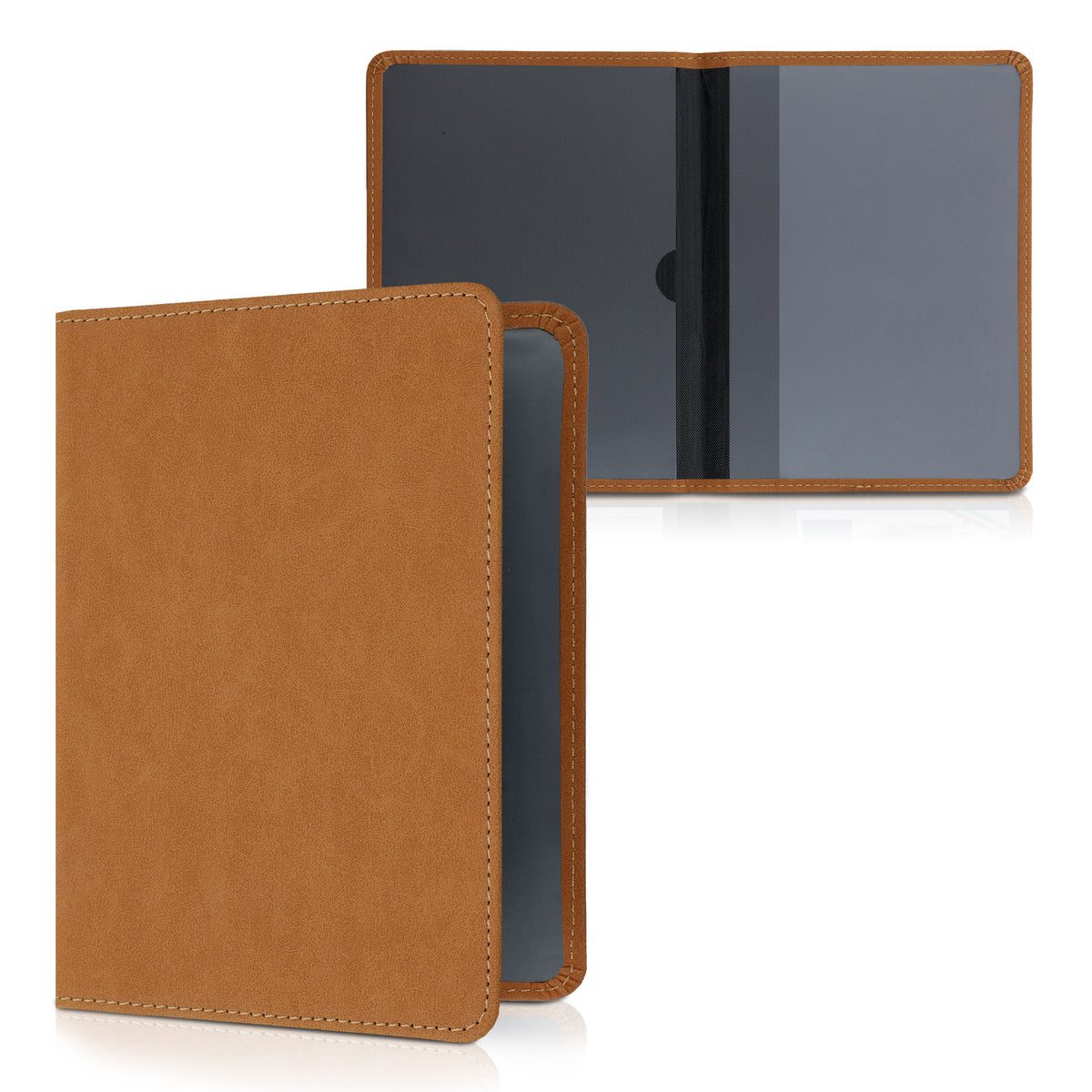 Vehicle Registration Holder with Card Slots in Faux Suede for Italian Registration