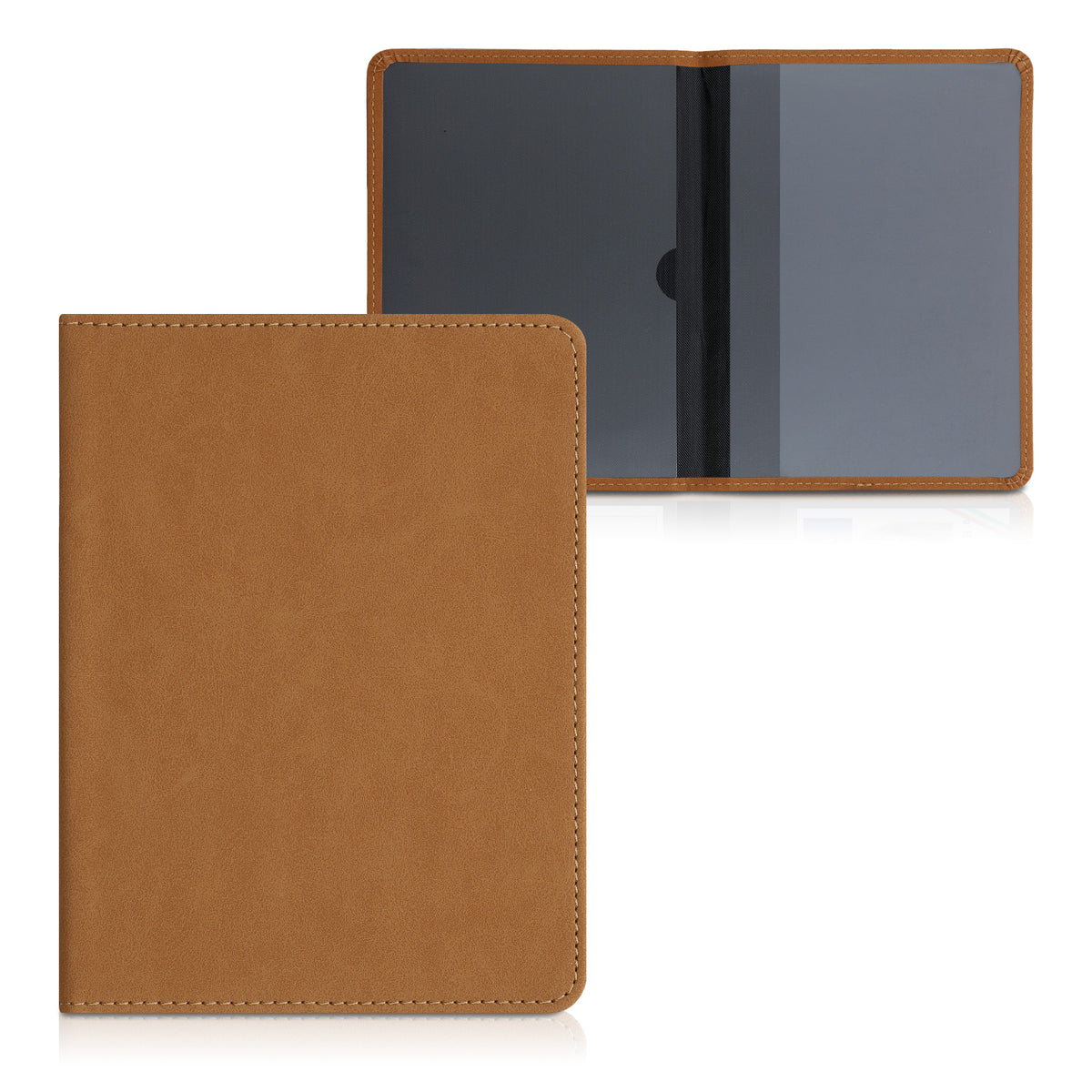 Vehicle Registration Holder with Card Slots in Faux Suede for Italian Registration