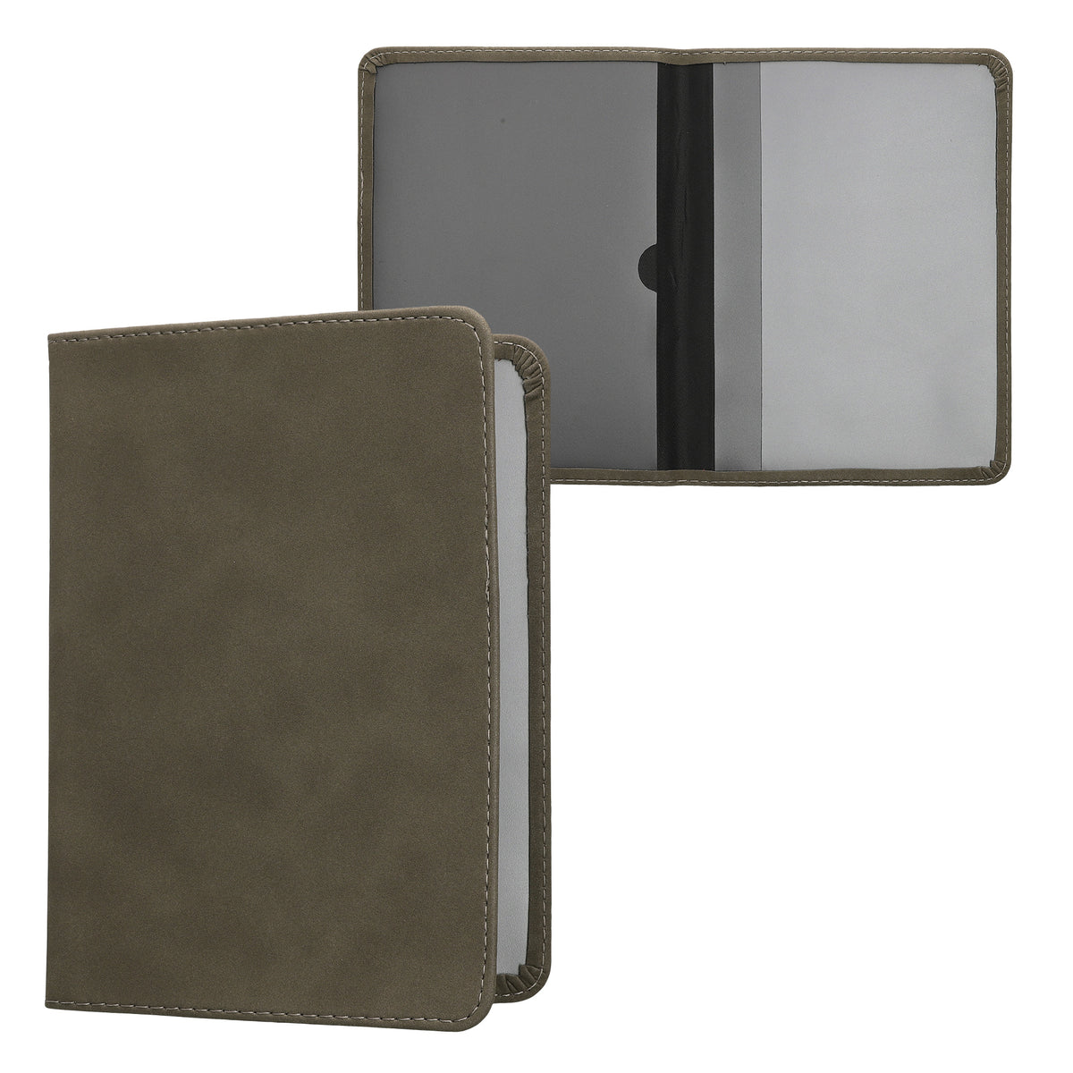 Vehicle Registration Holder with Card Slots in Faux Suede for Italian Registration