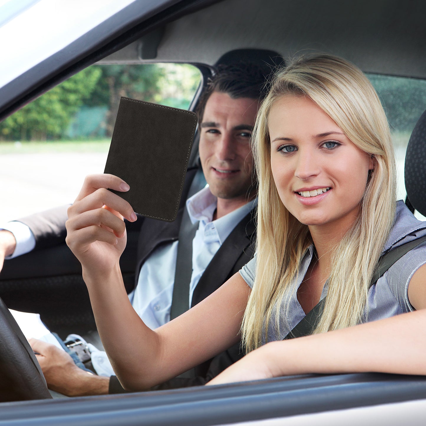 kwmobile Car Registration Holder with Card Slots - Case Pouch for Car Registration Document Driving License