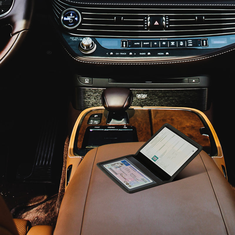 kwmobile Fahrzeugschein Hülle mit Kartenfächern - Etui Tasche für Auto Zulassungsbescheinigung Führerschein - Hüllen