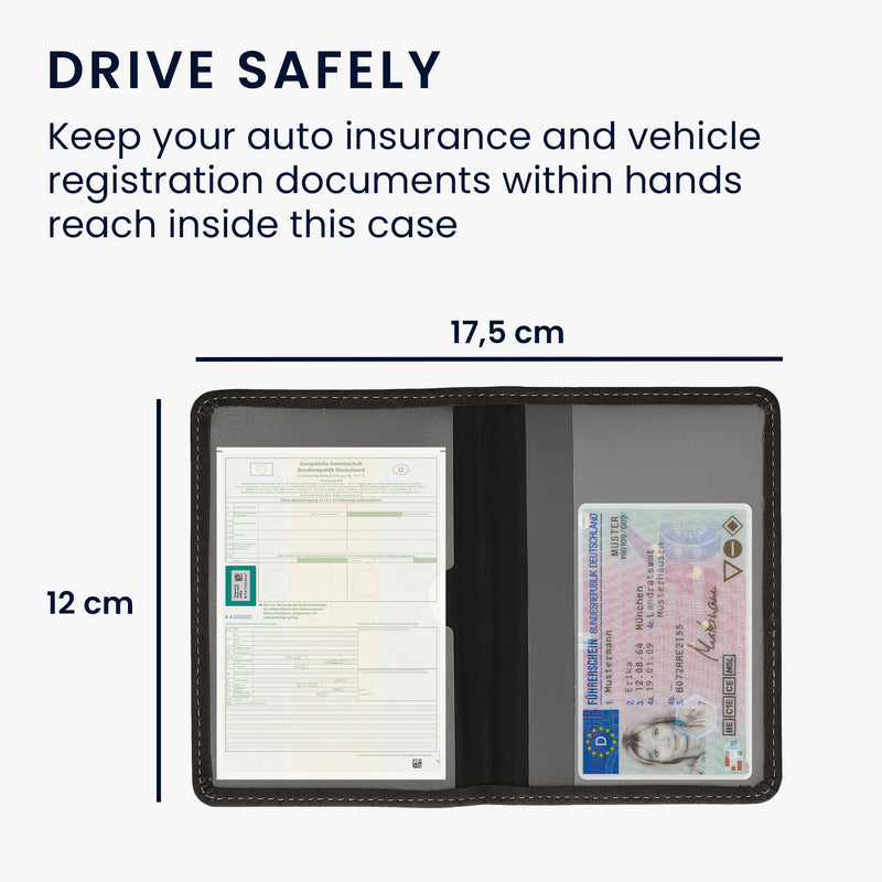 kwmobile Car Registration Holder with Card Slots - Case Pouch for Car Registration Document Driving License