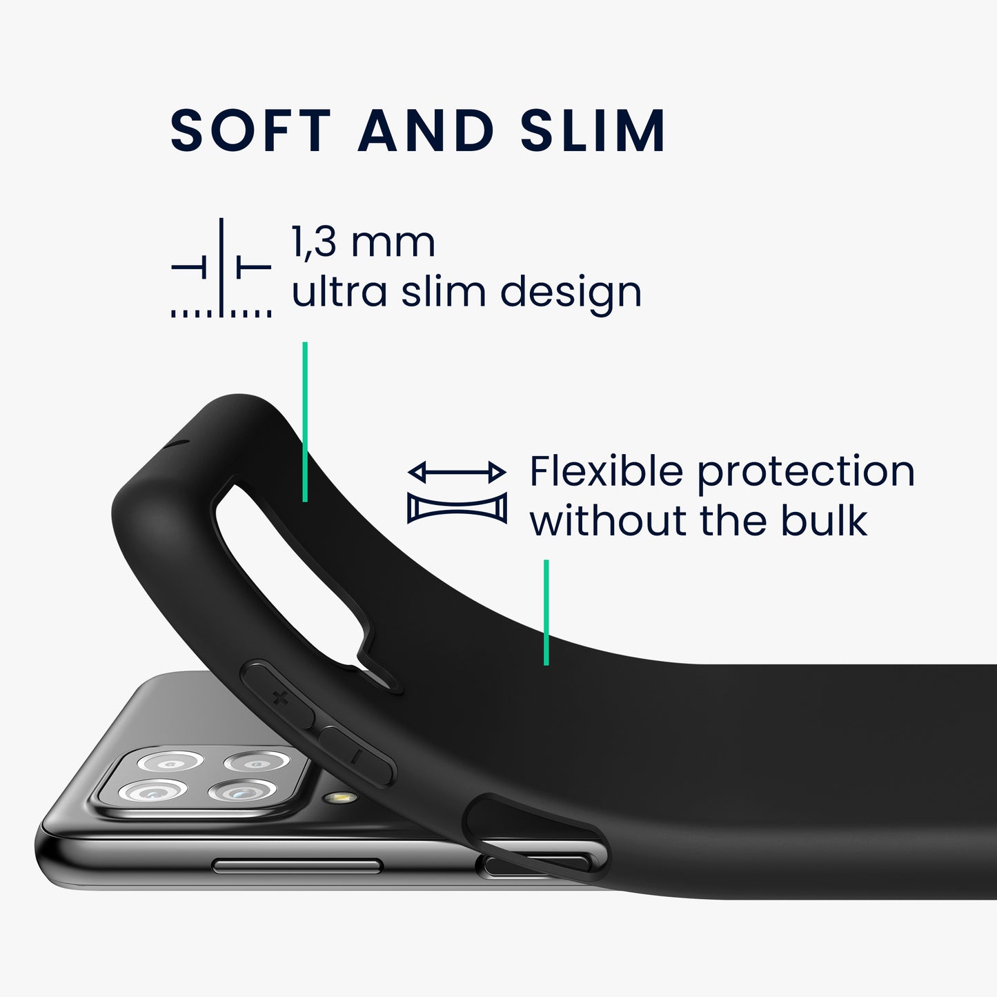 kwmobile Phone Case for Samsung Galaxy A22 4G - Wireless Charging - Protective Cover