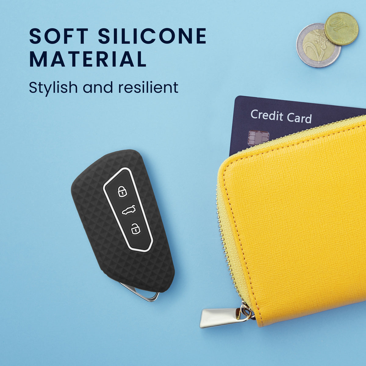 VW Golf 8 3-Button Car Key Cover Honeycomb
