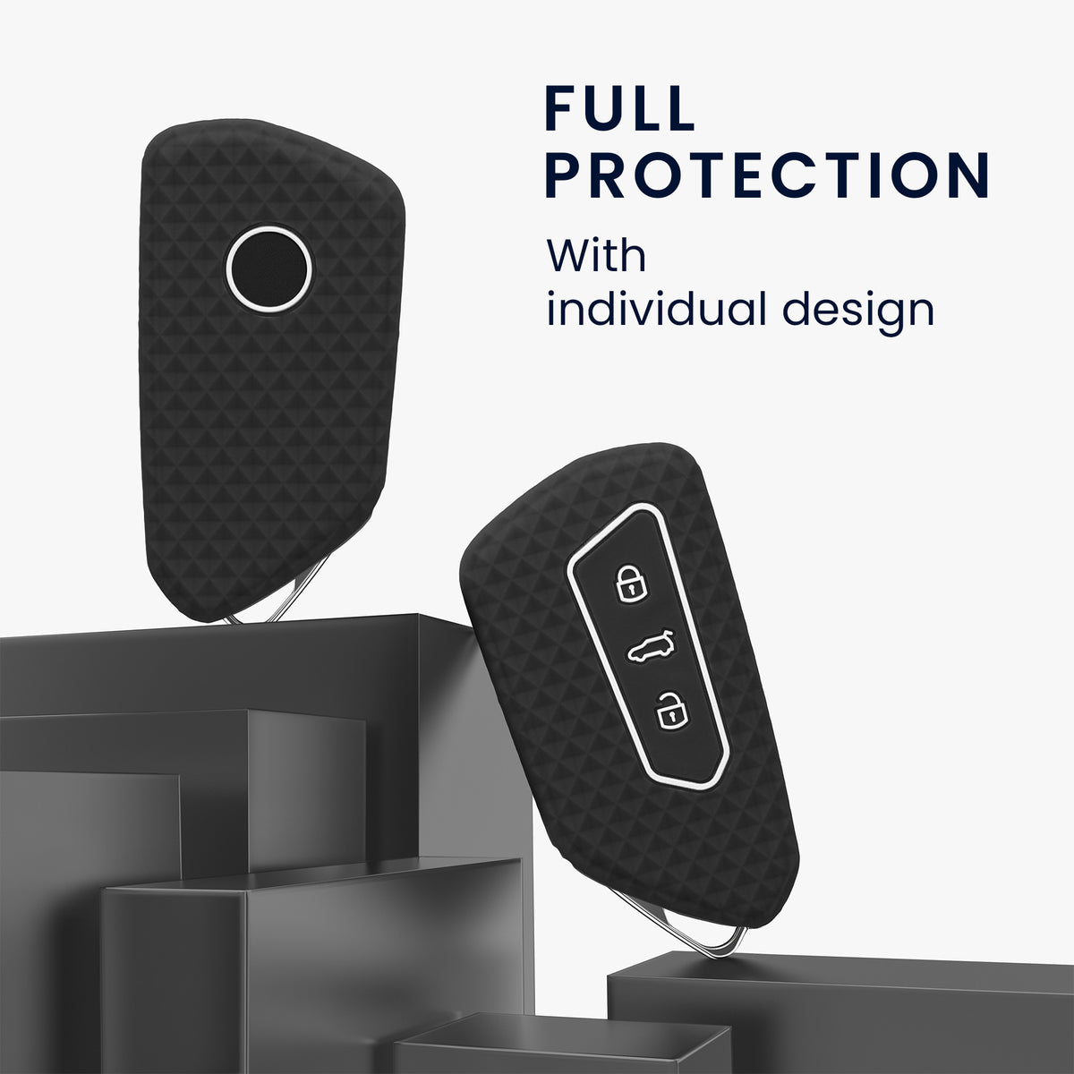 VW Golf 8 3-Button Car Key Cover Honeycomb