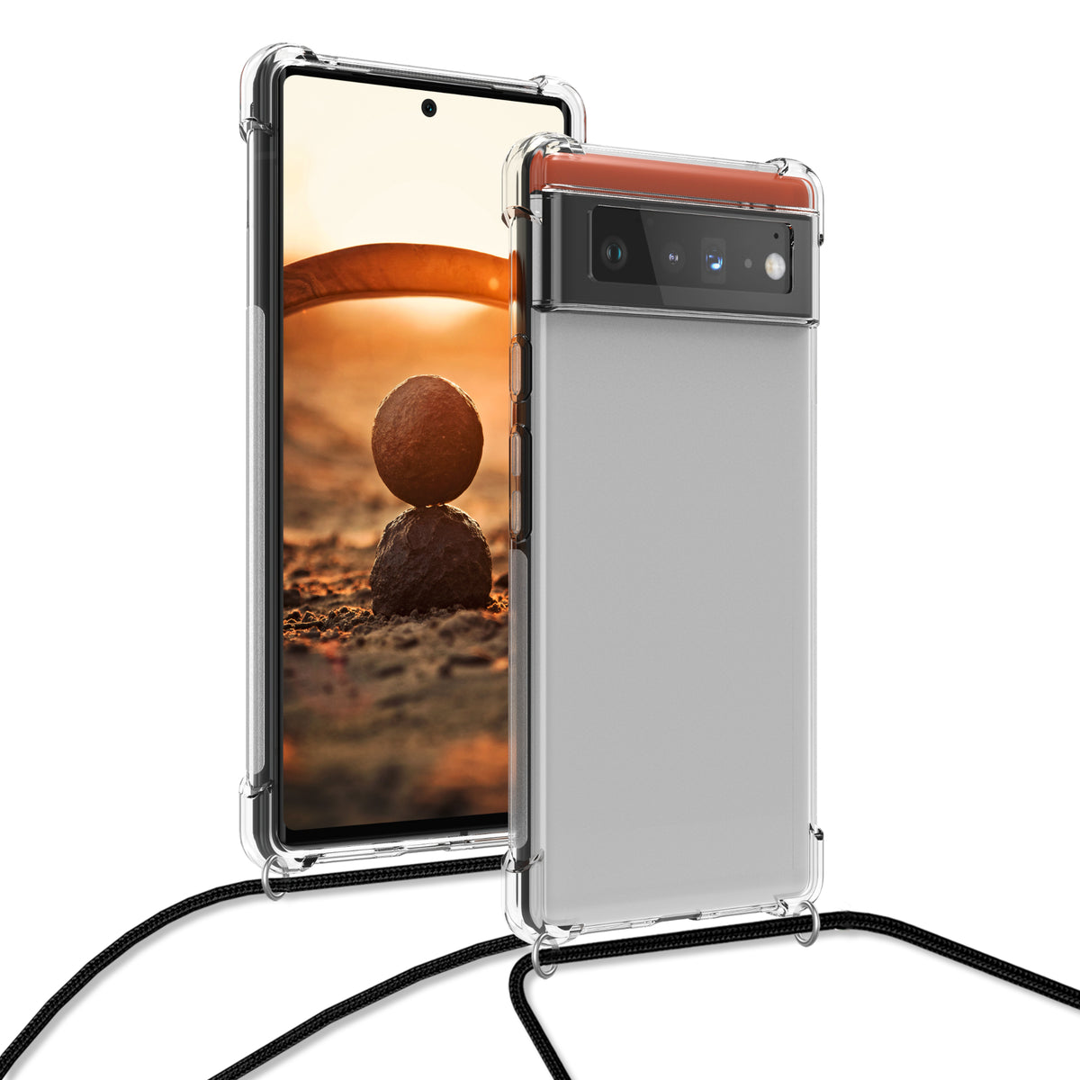 Google Pixel 6 Silicone Necklace Phone Case Clear