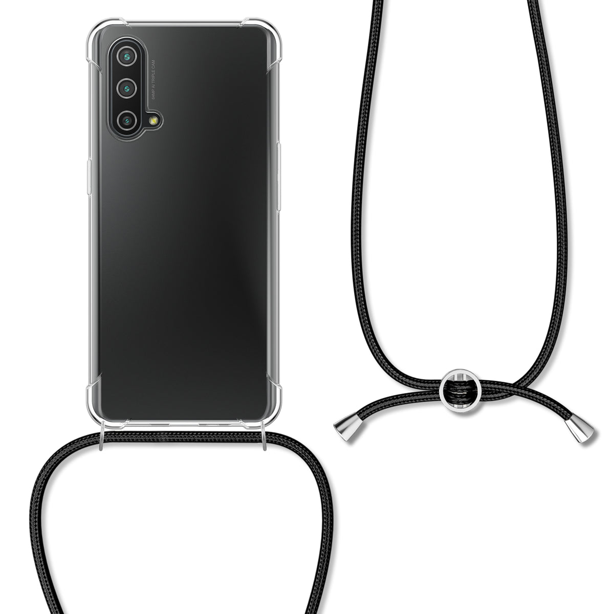 kwmobile Necklace Case compatible with OnePlus Nord CE 5G Cover Silicone Case with Lanyard Phone Case