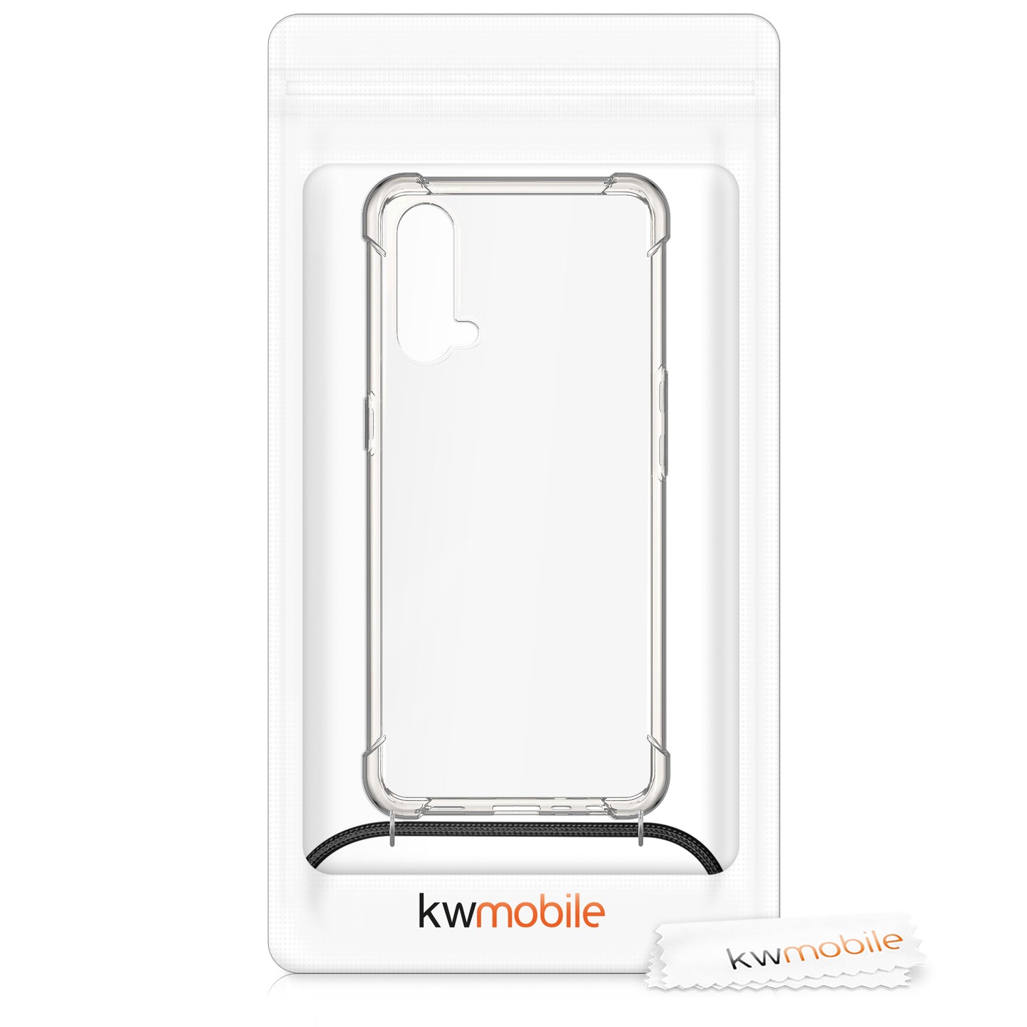 kwmobile Necklace Case compatible with OnePlus Nord CE 5G Cover Silicone Case with Lanyard Phone Case
