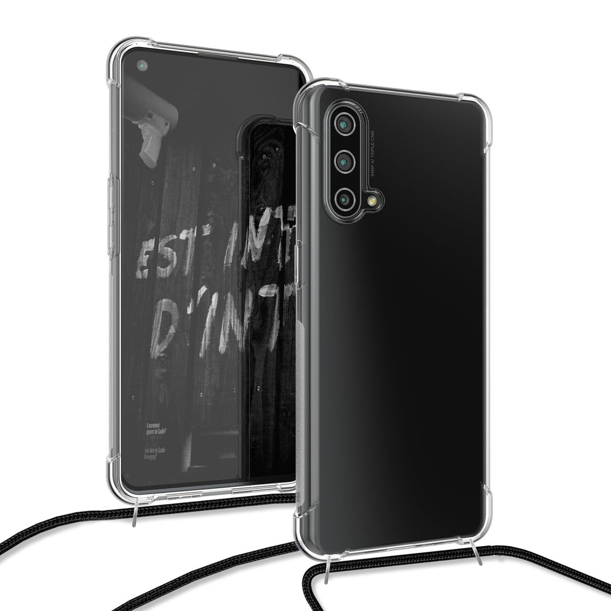 kwmobile Necklace Case compatible with OnePlus Nord CE 5G Cover Silicone Case with Lanyard Phone Case